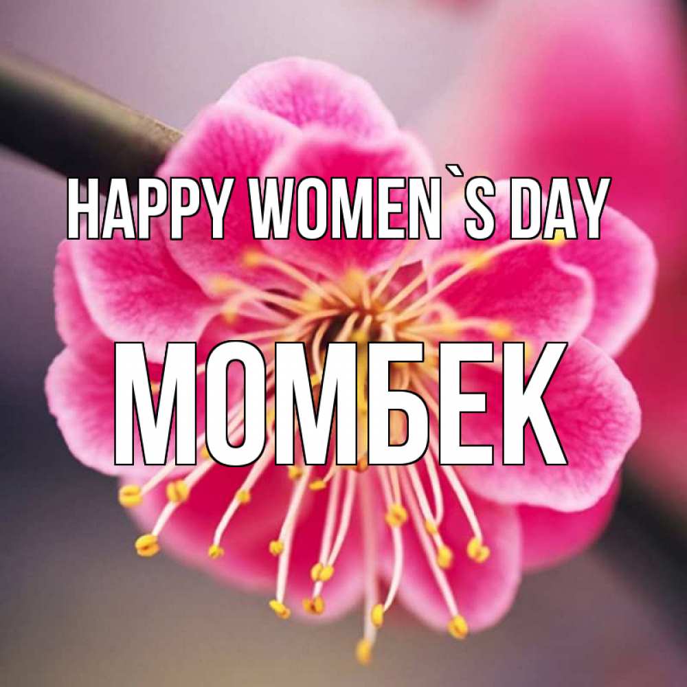 Greetings card с именем, МОМБЕК happy women`s day цветы Greetings with text for free download 